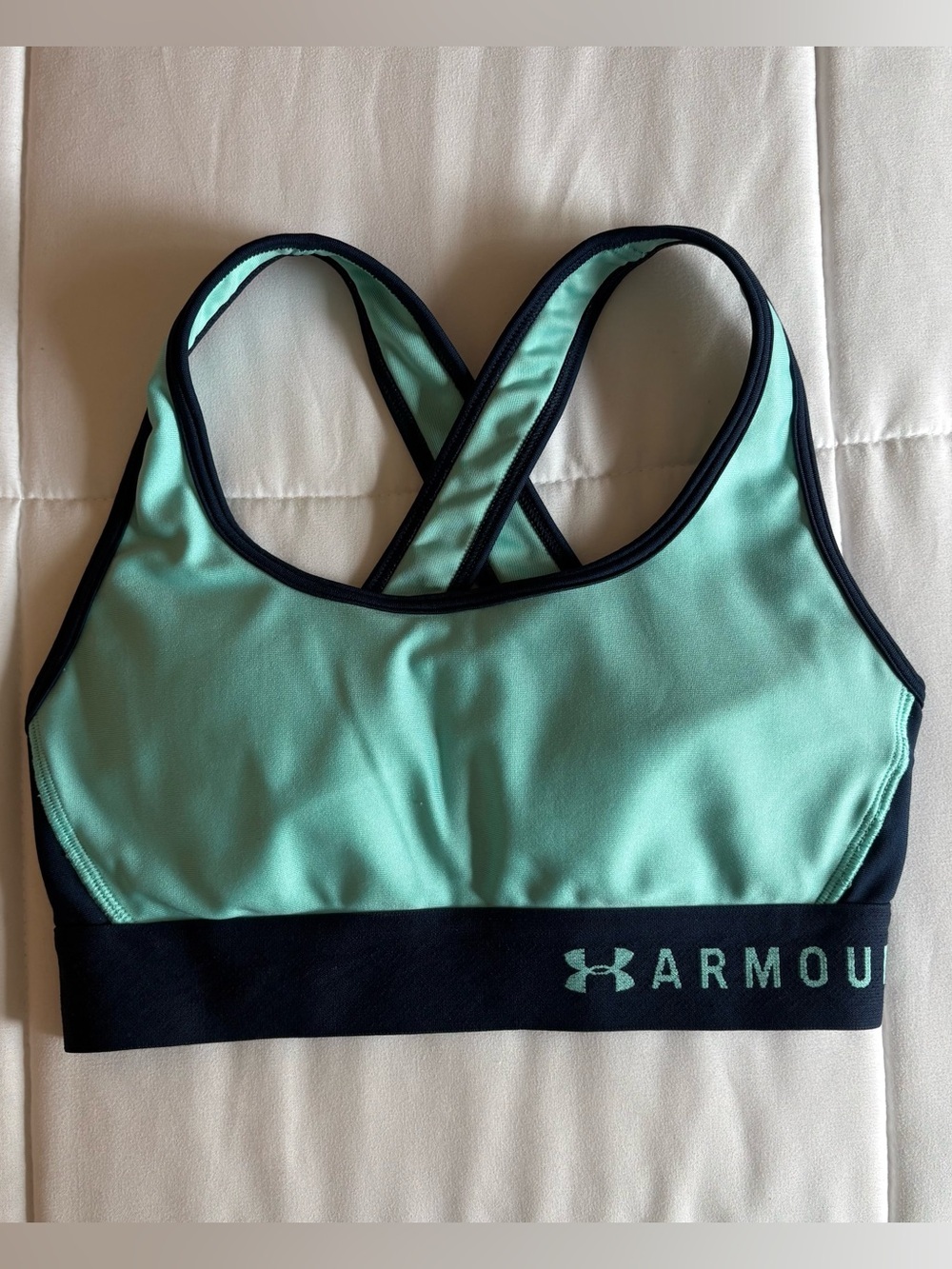 Under Armour Women’s Mint Green and Navy Sports Bra